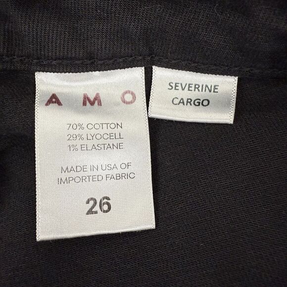 Anthropologie AMO Severine‎ Cargo High Rise Wide Leg Jeans Size 26 Black Relaxed - Picture 13 of 16